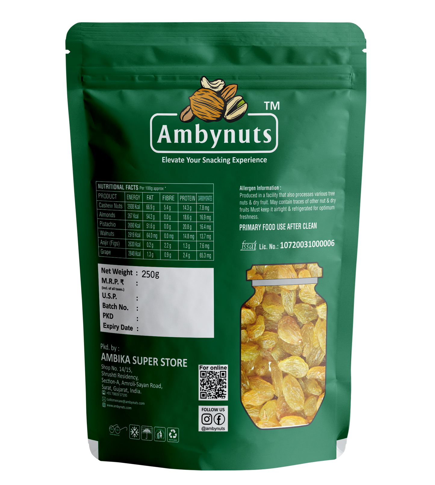 AMBYNUTS-PREMIUM RAISIN (KISMIS)