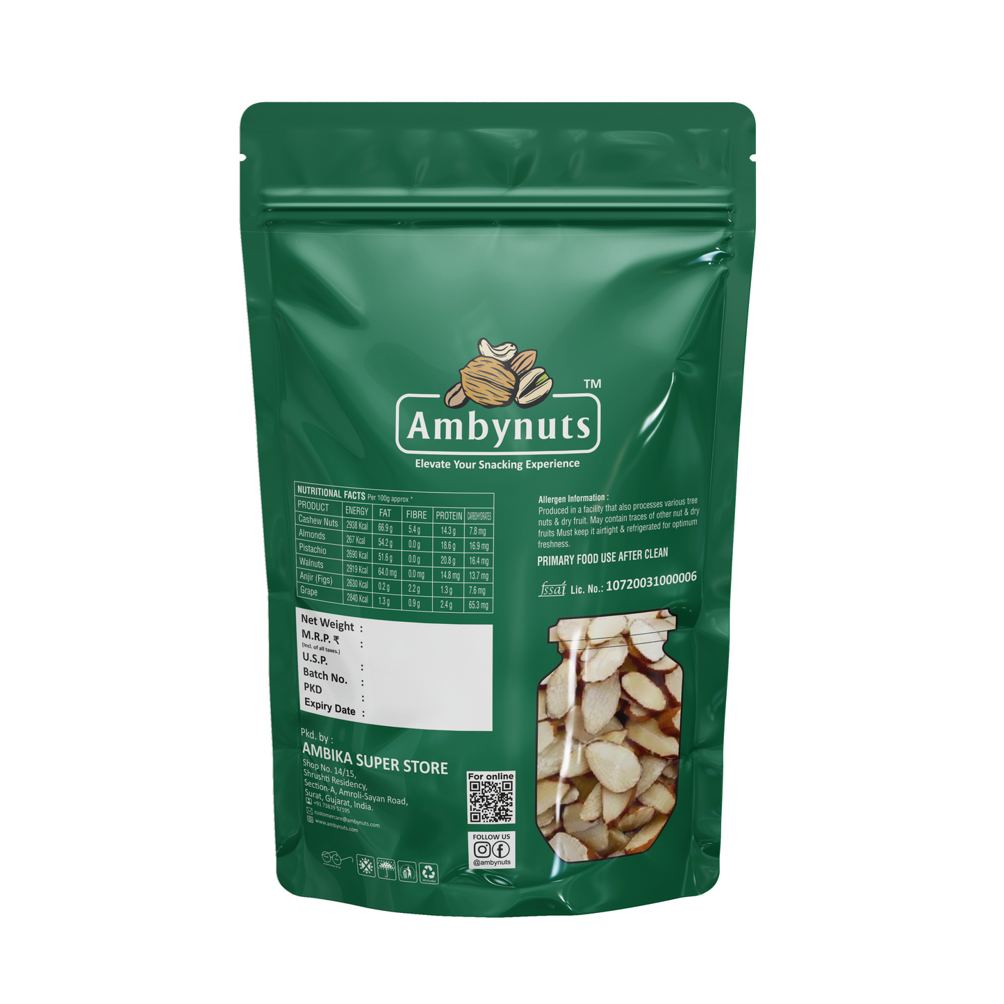 Ambynuts-Premium California Almonds Slice (chips)